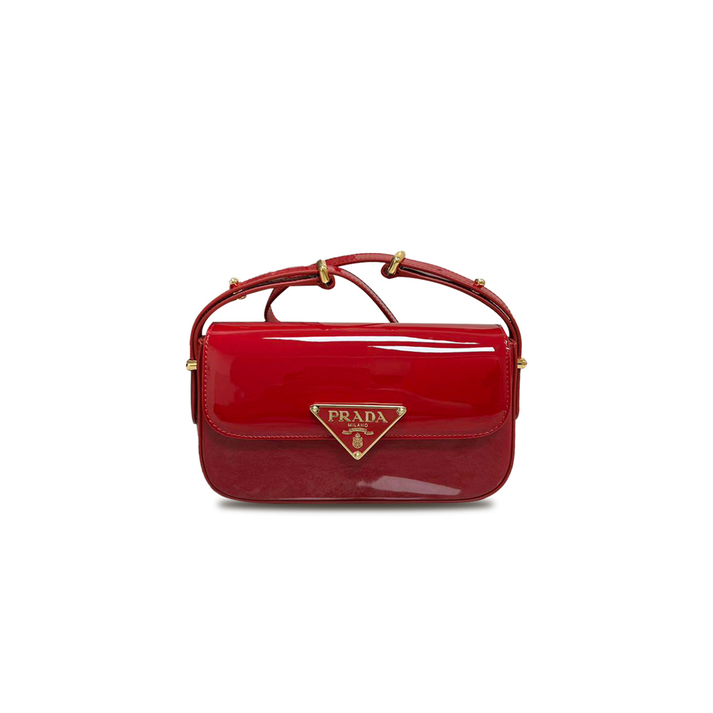 Pra*a patent leather shoulder bag 1bd339 (20.5*10.5*4cm)